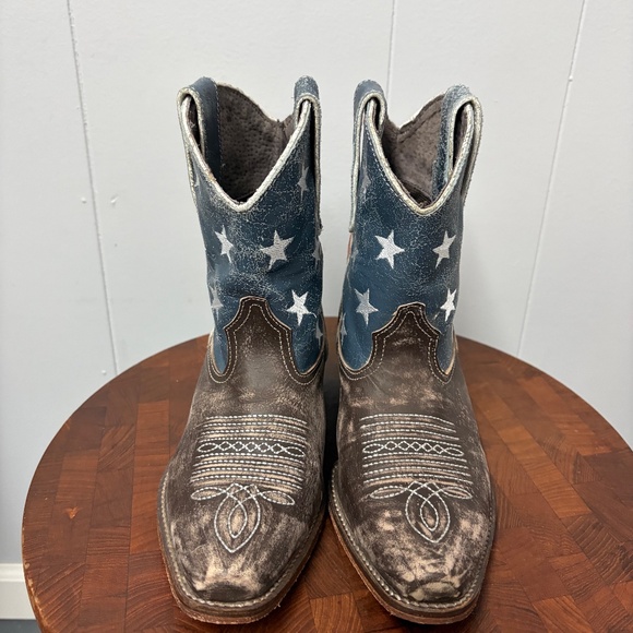 Roper Women's American Beauty Flag  Snip Toe Ankle Boots Size 6 - Picture 2 of 9